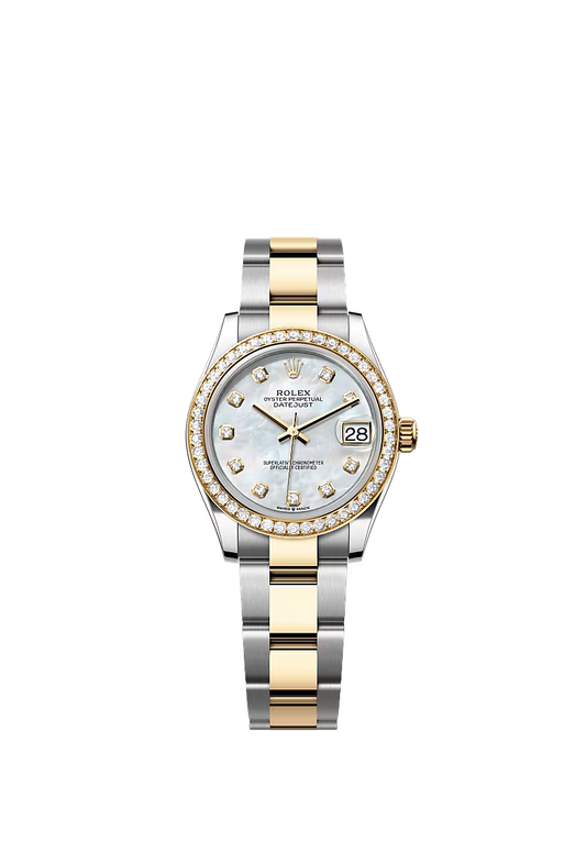 Women’s Rolex Datejust 31 Ref. 278383RBR – Yellow Rolesor, Diamond Bezel, White Mother-of-Pearl Dial