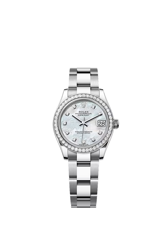 Women’s Rolex Datejust 31 278384RBR Oystersteel & White Gold Diamond Watch – White Mother-of-Pearl Dial - Zeuskicks