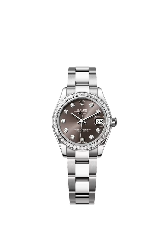 Women’s Rolex Datejust 31 278384RBR Oystersteel & White Gold Diamond Watch – Dark Grey Dial - Zeuskicks