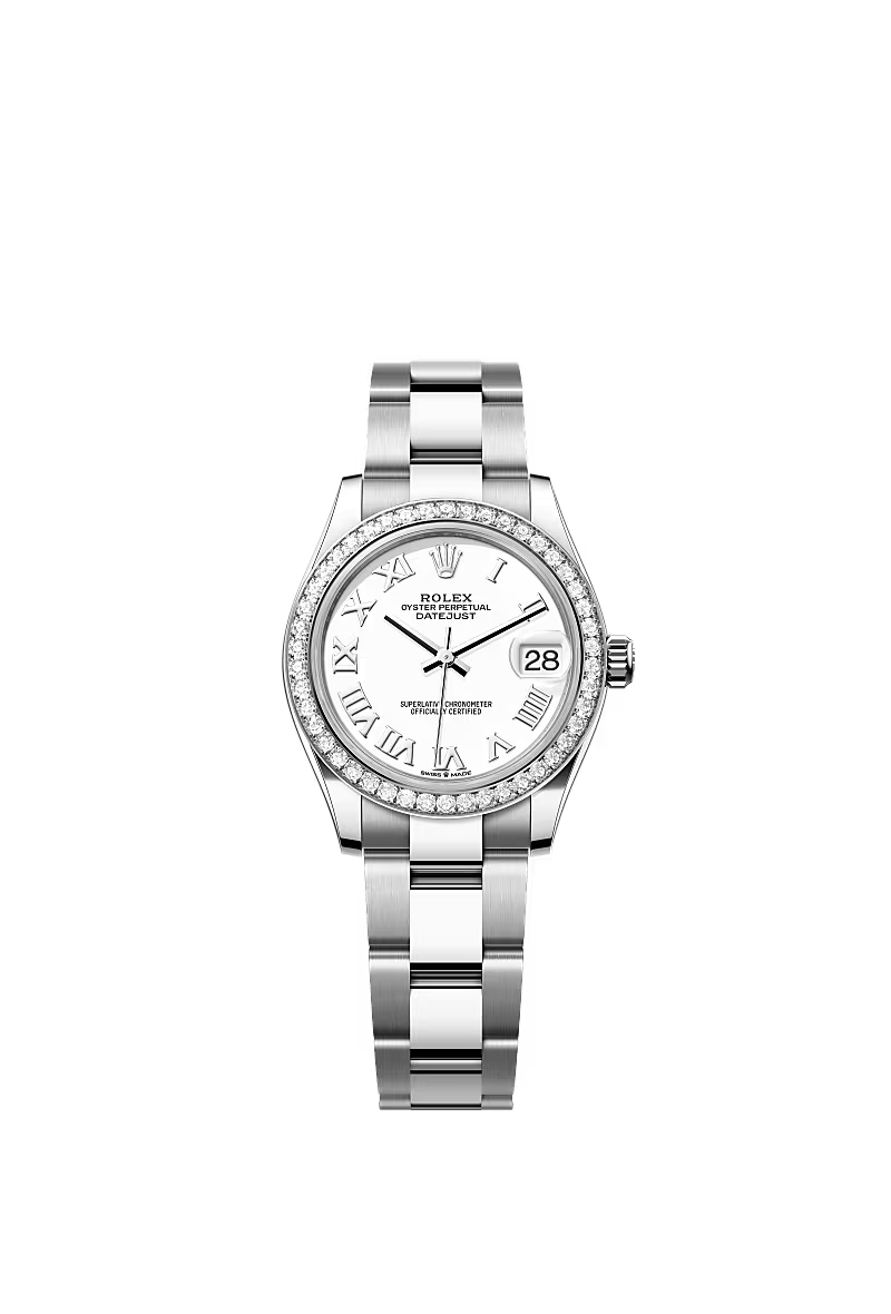 Women’s Rolex Datejust 31 278384RBR Oystersteel & White Gold Diamond Watch – White Dial - Zeuskicks