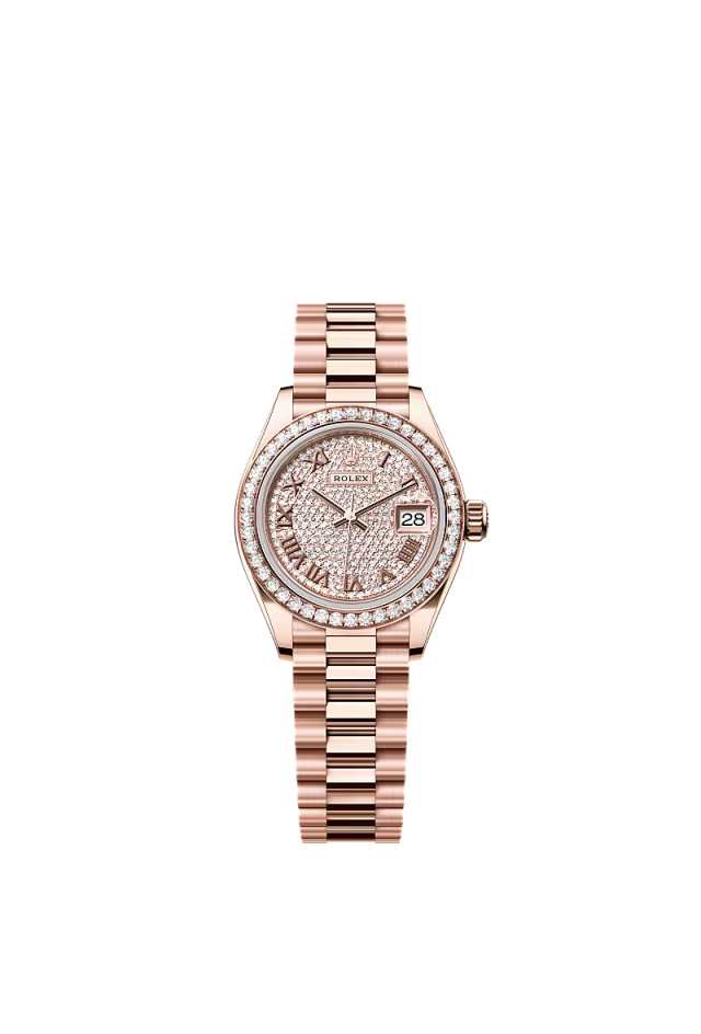 Women’s Rolex Lady-Datejust 28 mm Everose Gold & Diamond-Paved Dial Watch - Zeuskicks