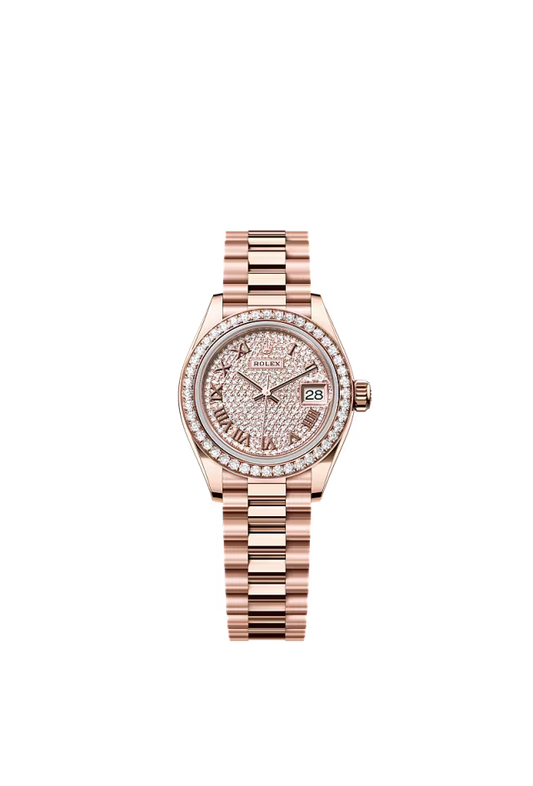 Women’s Rolex Lady-Datejust 28 mm Everose Gold & Diamond-Paved Dial Watch - Zeuskicks