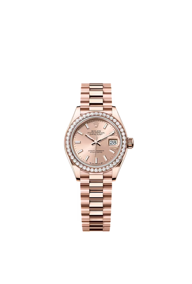 Rolex Lady-Datejust 279135RBR – 28 mm Everose Gold Rosé Dial, Diamond Bezel - Zeuskicks