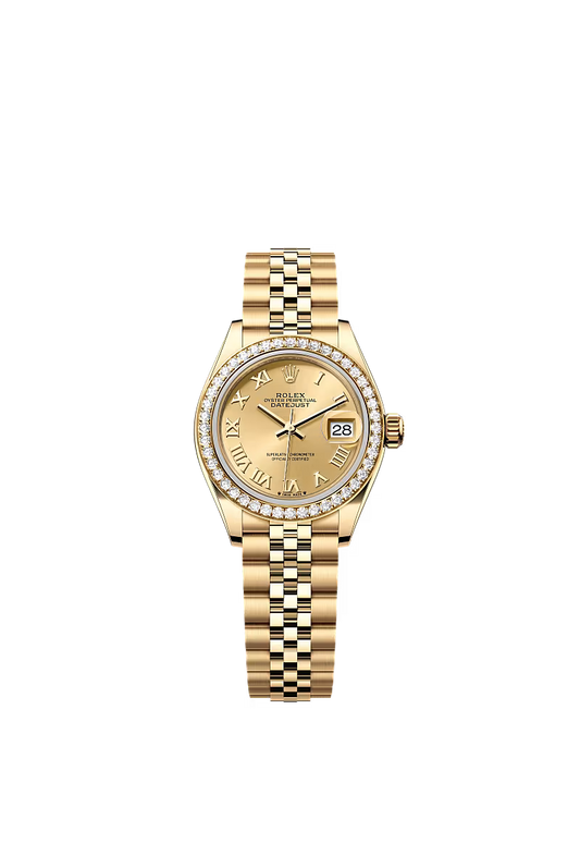 Women’s Rolex Lady-Datejust 28 mm Yellow Gold & Diamond Watch – Champagne Dial - Zeuskicks