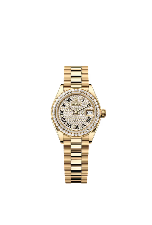 Women’s Rolex Lady-Datejust 279138RBR 18 kt Yellow Gold Diamond-Paved Dial - Zeuskicks