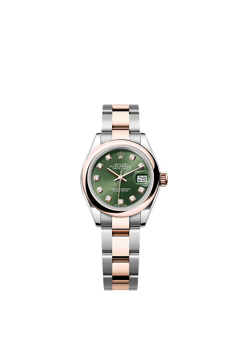 Ladies’ Rolex Lady-Datejust 28 Ref. 279161 Olive Green Diamond Dial Automatic Watch - Zeuskicks