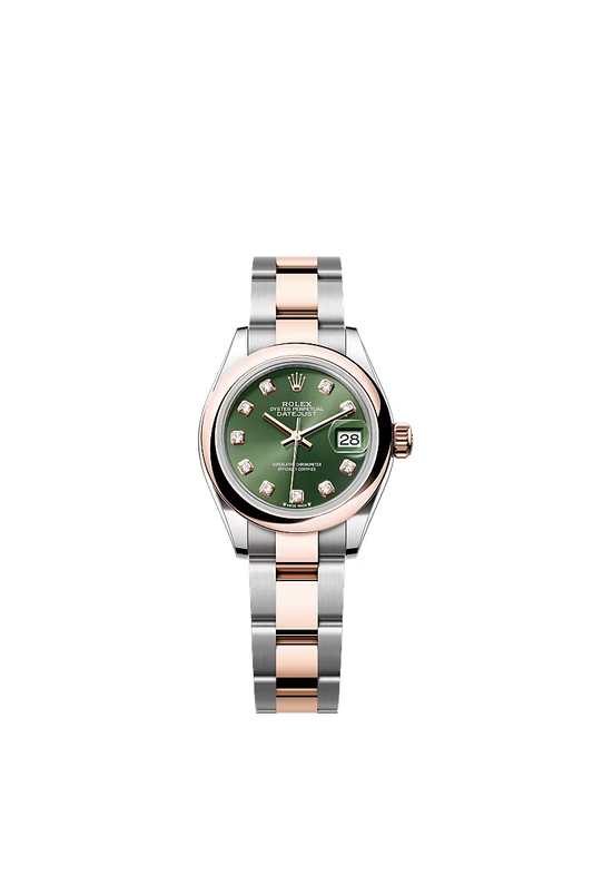 Ladies’ Rolex Lady-Datejust 28 Ref. 279161 Olive Green Diamond Dial Automatic Watch - Zeuskicks