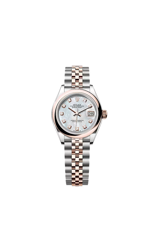 Ladies’ Rolex Lady-Datejust 28 Ref. 279161 White Mother-of-Pearl Diamond Dial Automatic Watch with Jubilee Bracelet