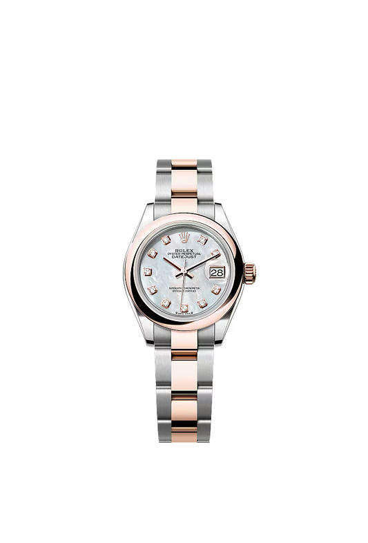 Ladies’ Rolex Lady-Datejust 28 Ref. 279161 White Mother-of-Pearl Diamond Dial Automatic Watch - Zeuskicks