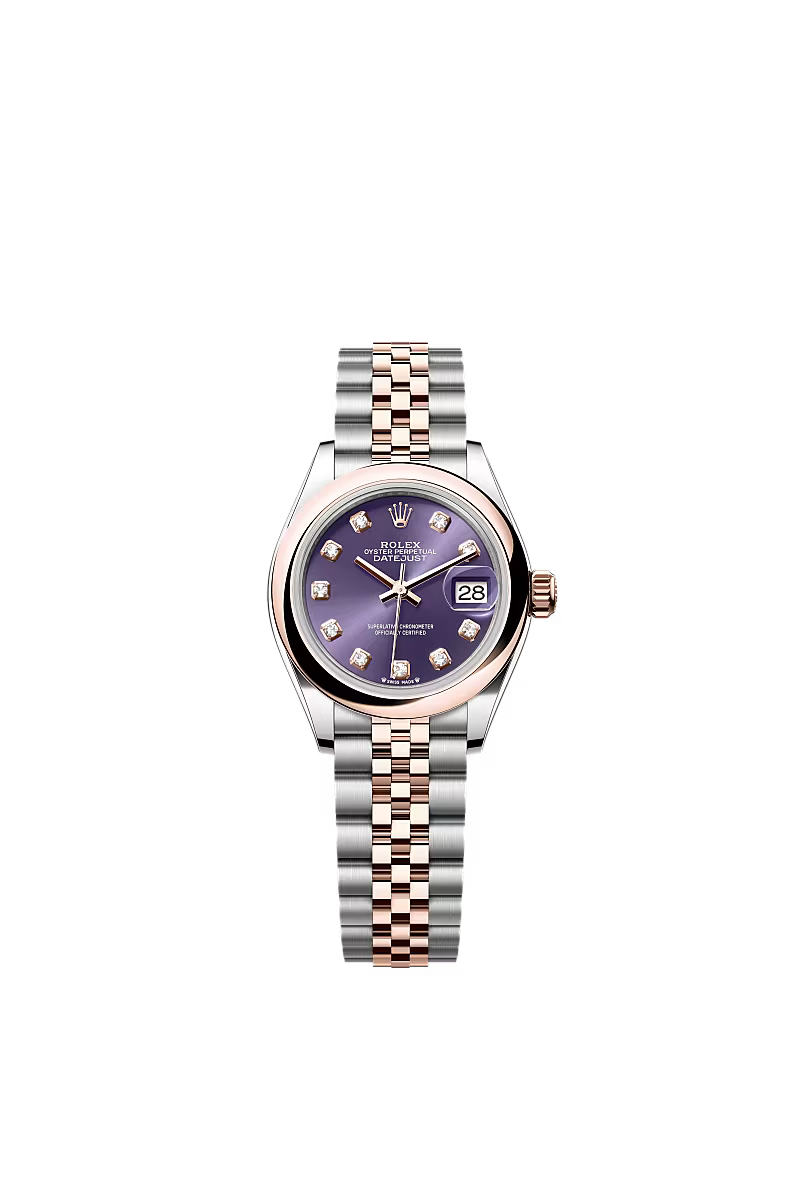 Ladies’ Rolex Lady-Datejust 28 Ref. 279161 Aubergine Diamond Dial Automatic Watch with Jubilee Bracelet
