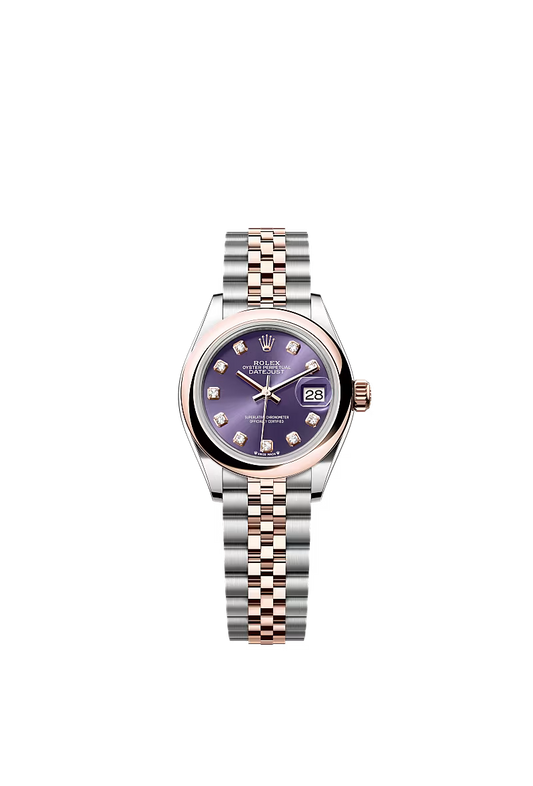 Ladies’ Rolex Lady-Datejust 28 Ref. 279161 Aubergine Diamond Dial Automatic Watch with Jubilee Bracelet