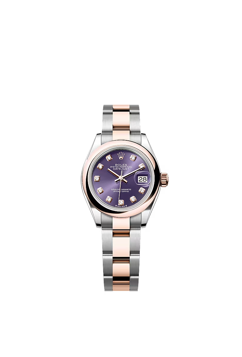 Ladies’ Rolex Lady-Datejust 28 Ref. 279161 Aubergine Diamond Dial Automatic Watch - Zeuskicks
