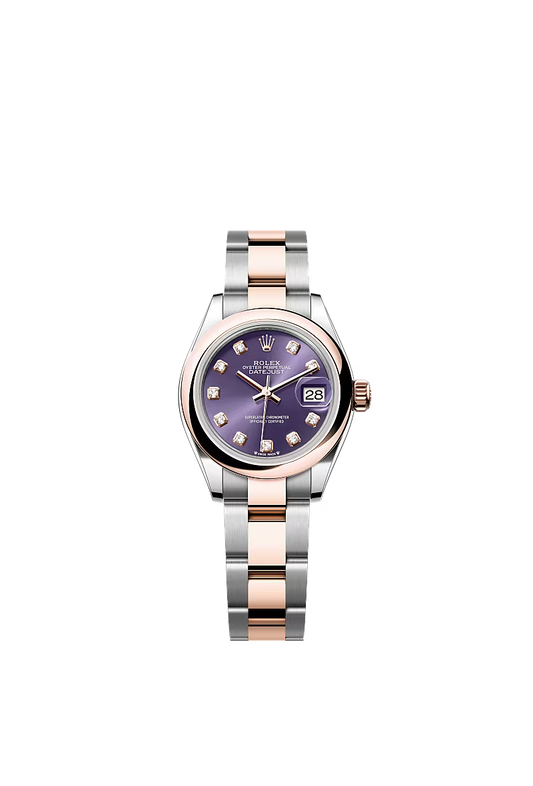 Ladies’ Rolex Lady-Datejust 28 Ref. 279161 Aubergine Diamond Dial Automatic Watch - Zeuskicks