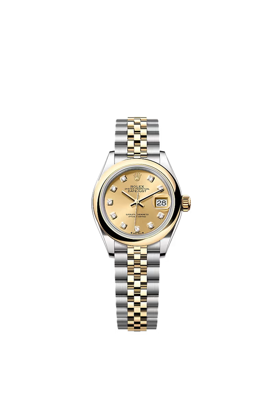 Women’s Rolex Lady-Datejust 279163 28mm Yellow Rolesor Champagne Dial Diamond-Set Watch - Zeuskicks