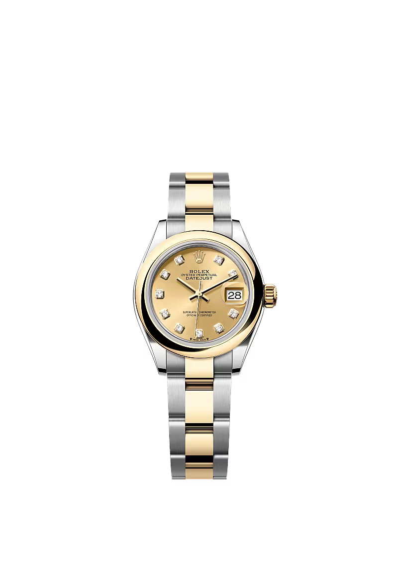 Women’s Rolex Lady-Datejust 279163 28mm Yellow Rolesor Champagne Diamond Dial Watch - Zeuskicks