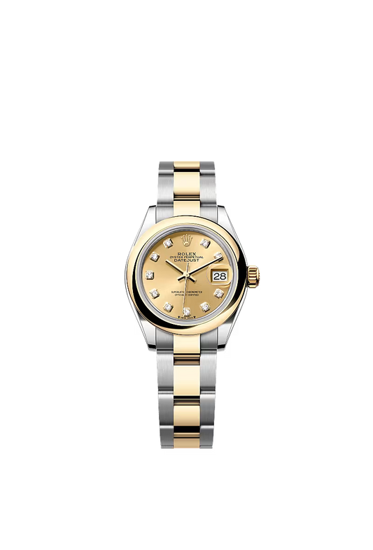 Women’s Rolex Lady-Datejust 279163 28mm Yellow Rolesor Champagne Diamond Dial Watch - Zeuskicks