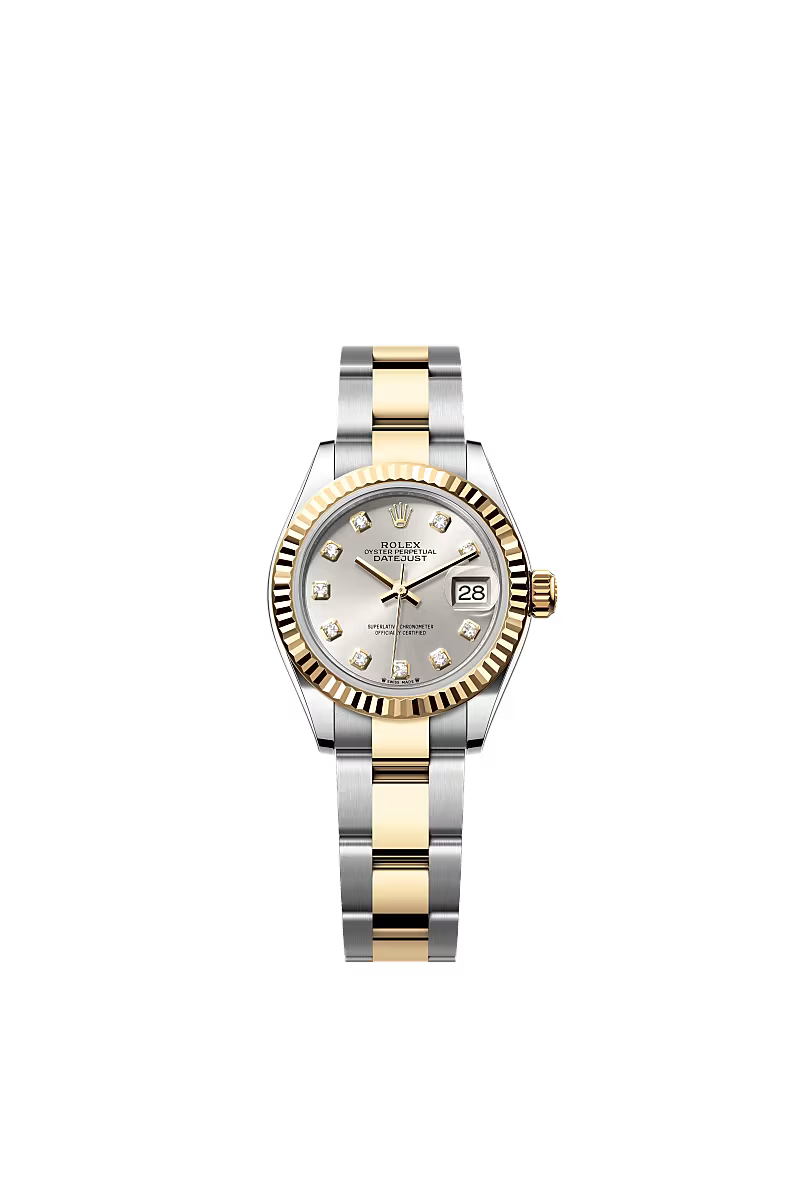 Women’s Rolex Lady-Datejust 279173 28mm Yellow Rolesor Silver Dial Diamond Watch - Zeuskicks