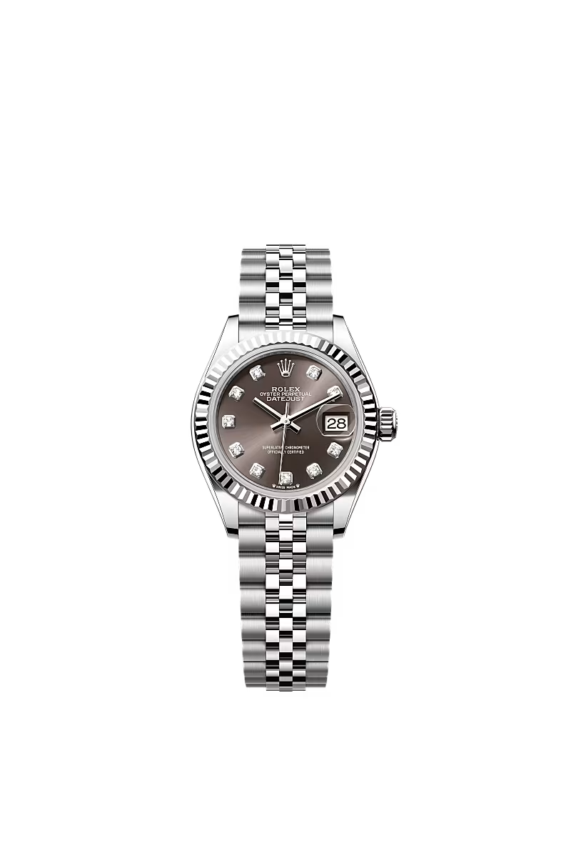Women’s Rolex Oystersteel & White Gold Fluted Diamond Dial Watch – 279174 - Zeuskicks