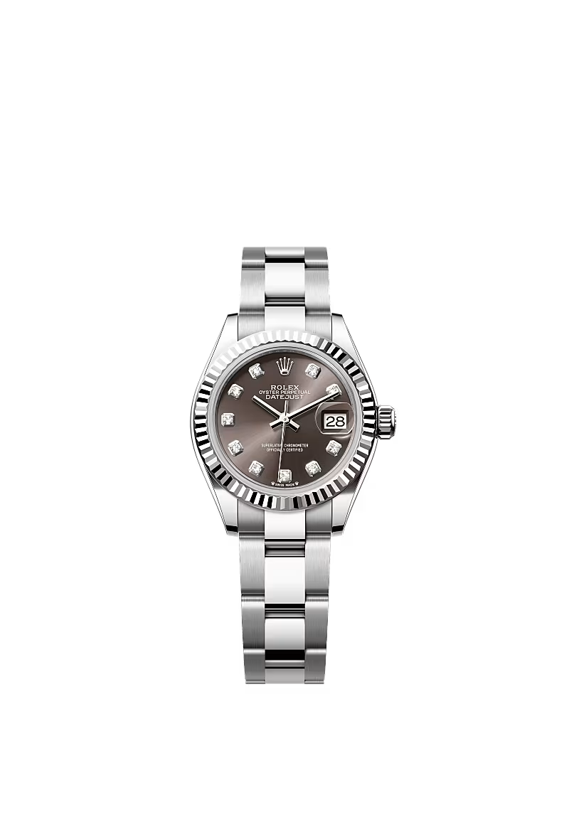 Women’s Rolex Lady-Datejust 279174 White Rolesor Dark Grey Diamond Dial Oyster Automatic Watch - Zeuskicks