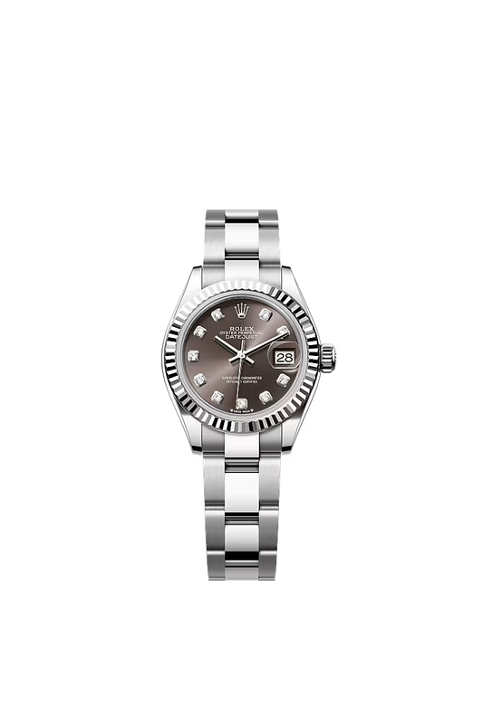 Women’s Rolex Lady-Datejust 279174 White Rolesor Dark Grey Diamond Dial Oyster Automatic Watch - Zeuskicks