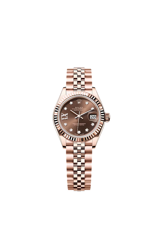 Women’s Rolex Lady-Datejust 28 mm Everose Gold – Chocolate Diamond Dial with Jubilee Bracelet, Reference 279175 - Zeuskicks