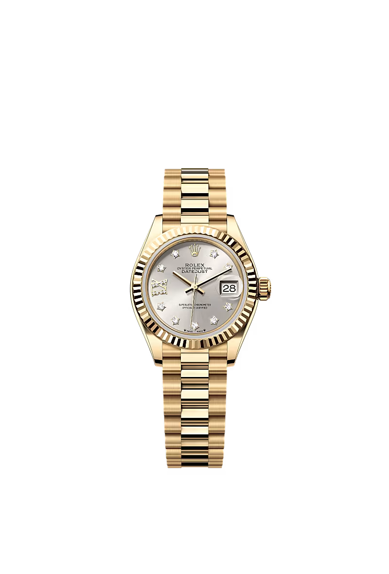 Women’s Rolex Lady-Datejust 279178 18 kt Yellow Gold Silver Diamond Dial - Zeuskicks