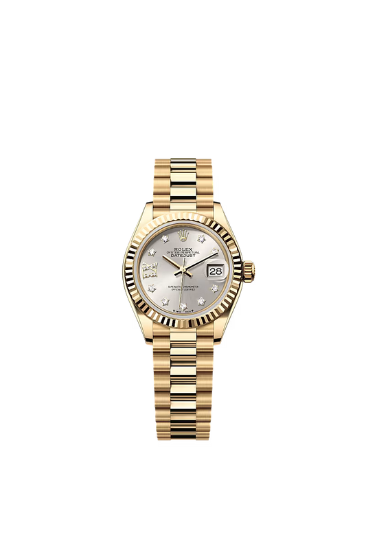 Women’s Rolex Lady-Datejust 279178 18 kt Yellow Gold Silver Diamond Dial - Zeuskicks