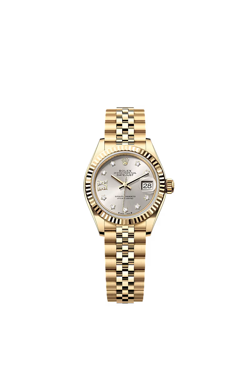Ladies’ Rolex Lady-Datejust 28mm 279178 Silver Diamond Dial with Roman IX 18kt Yellow Gold Watch - Zeuskicks