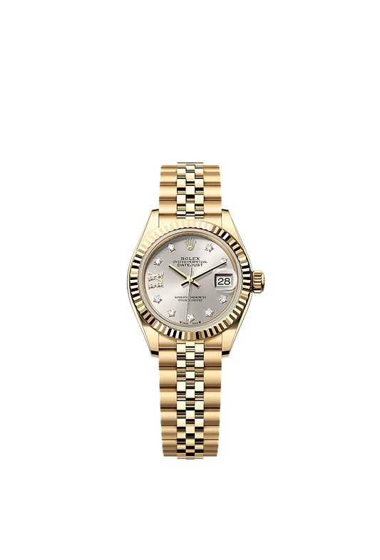 Ladies’ Rolex Lady-Datejust 28mm 279178 Silver Diamond Dial with Roman IX 18kt Yellow Gold Watch - Zeuskicks