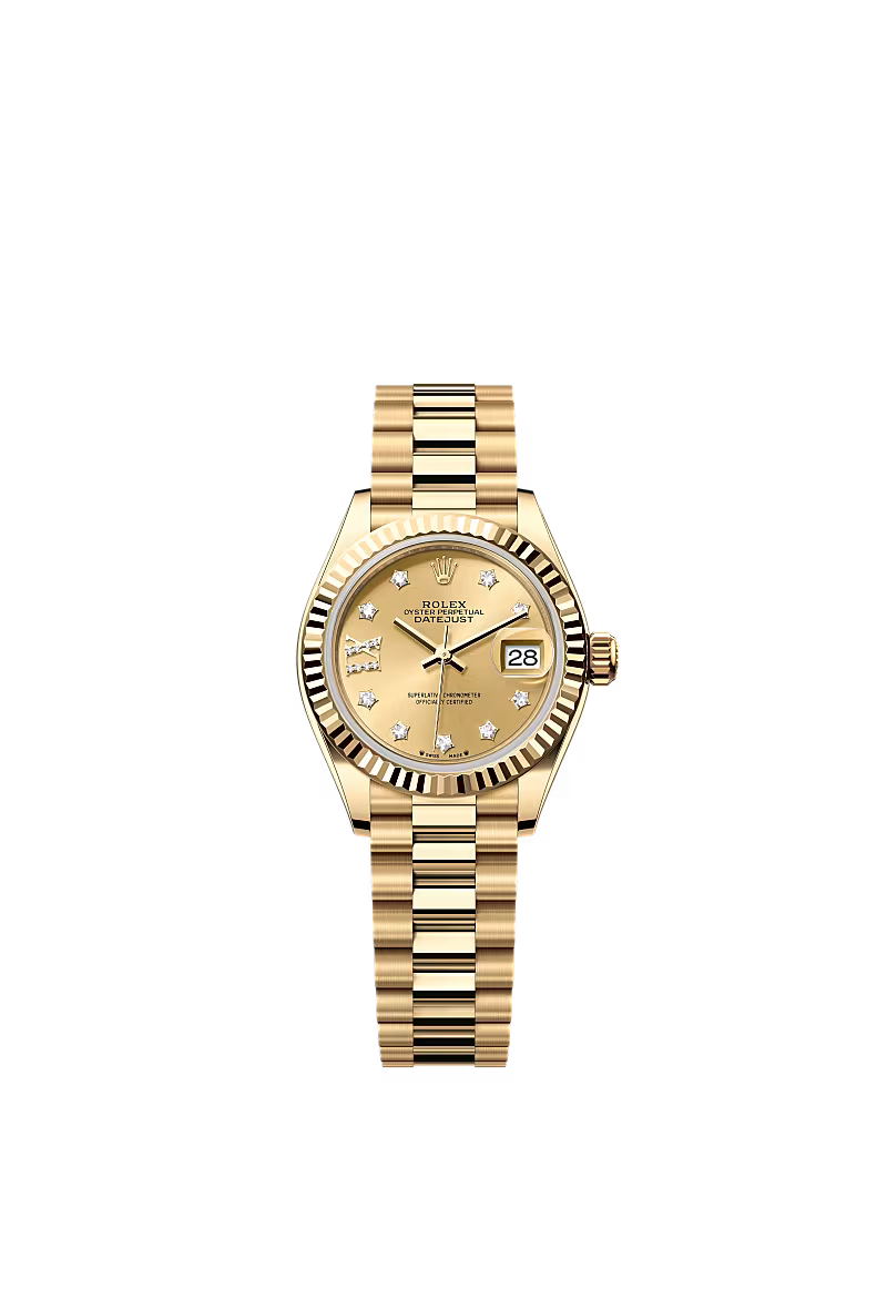 Women’s Rolex Lady-Datejust 279178 18 kt Yellow Gold Champagne Diamond Dial - Zeuskicks