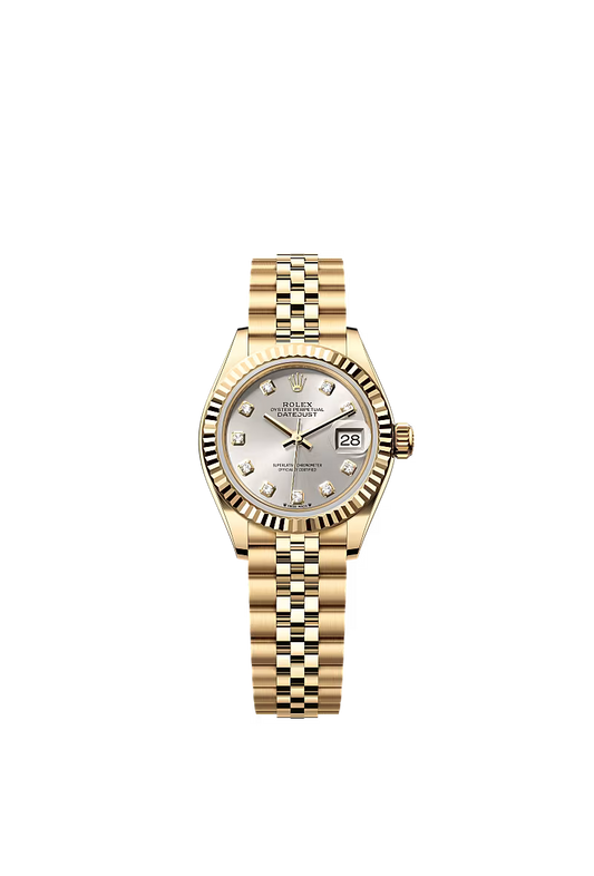 Ladies’ Rolex Lady-Datejust 28mm 279178 Silver Diamond Dial 18kt Yellow Gold Watch - Zeuskicks