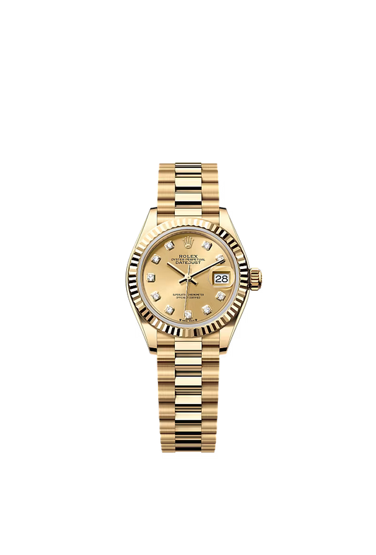 Ladies’ Rolex Lady-Datejust 28 mm Yellow Gold Watch – Champagne Diamond Dial - Zeuskicks