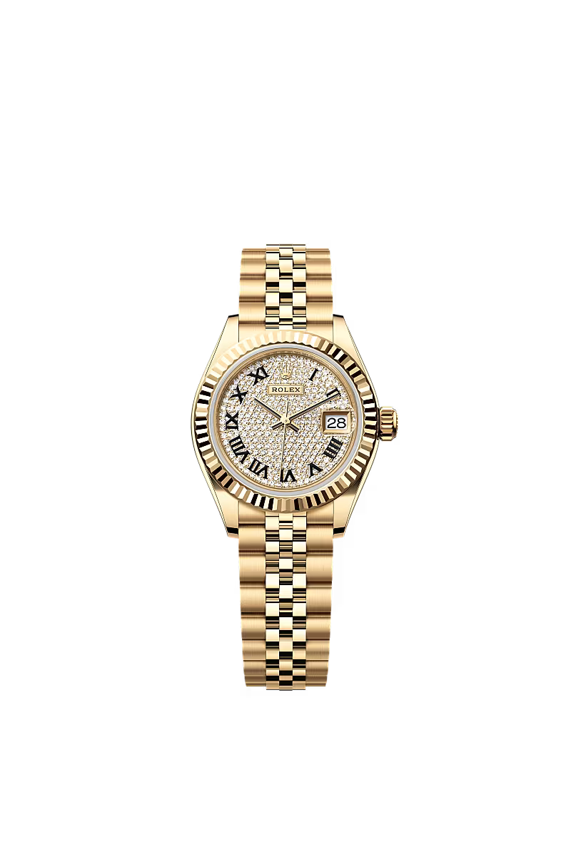 Ladies’ Rolex Lady-Datejust 28mm 279178 Diamond-Paved Dial 18kt Yellow Gold Watch - Zeuskicks