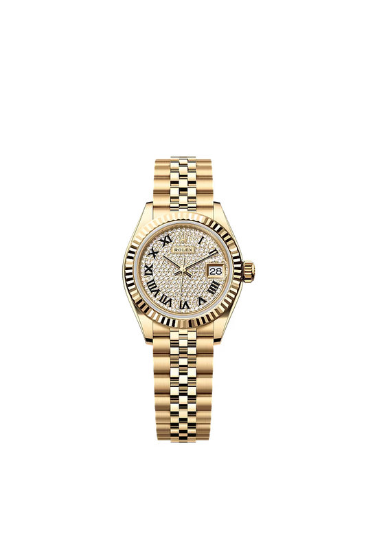 Ladies’ Rolex Lady-Datejust 28mm 279178 Diamond-Paved Dial 18kt Yellow Gold Watch - Zeuskicks