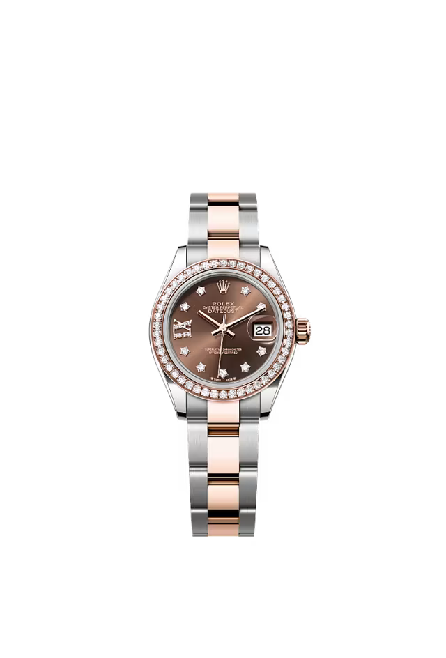 Women’s Rolex Lady-Datejust 279381RBR 28mm Oystersteel & Everose Gold with Diamonds Chocolate Dial - Zeuskicks
