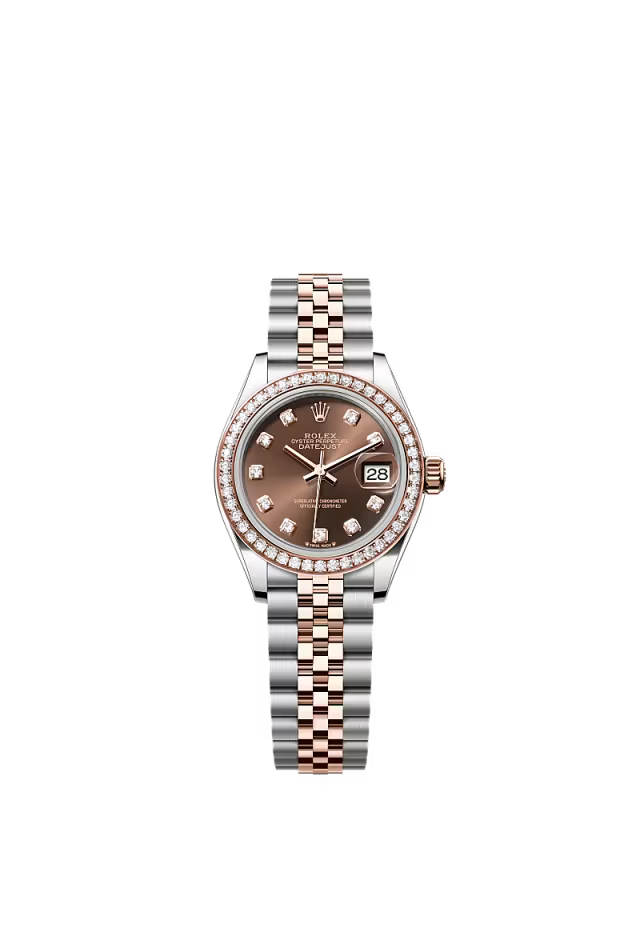 Women’s Rolex Lady-Datejust 279381RBR 28mm Oystersteel & Everose Gold with Diamonds Chocolate Dial - Zeuskicks