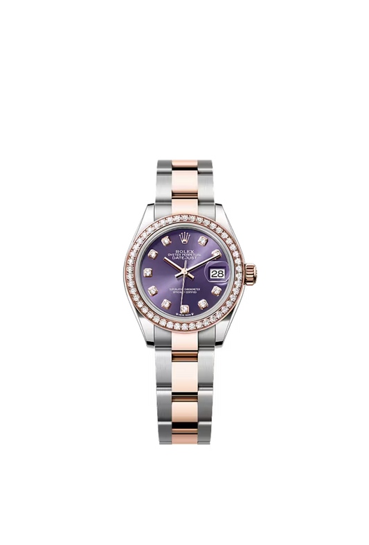 Women’s Rolex Lady-Datejust 279381RBR 28mm Oystersteel & Everose Gold with Diamonds Aubergine Dial - Zeuskicks