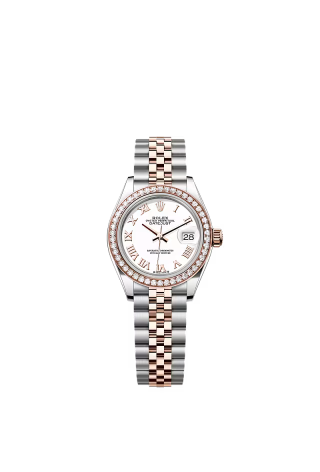Women’s Rolex Lady-Datejust 279381RBR 28mm Oystersteel & Everose Gold with Diamonds White Dial - Zeuskicks