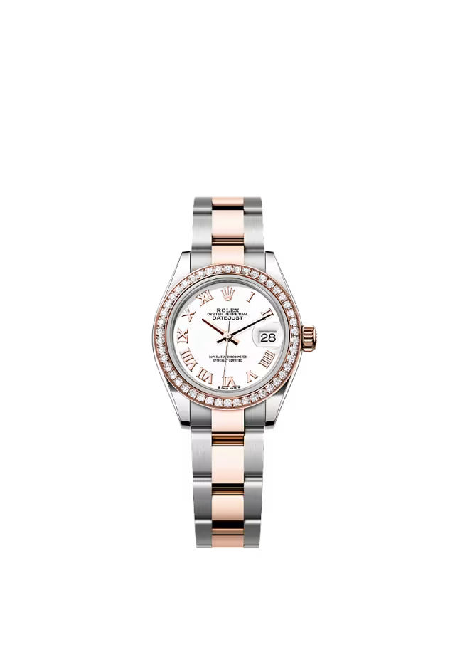 Women’s Rolex Lady-Datejust 279381RBR 28mm Oystersteel & Everose Gold with Diamonds White Dial - Zeuskicks