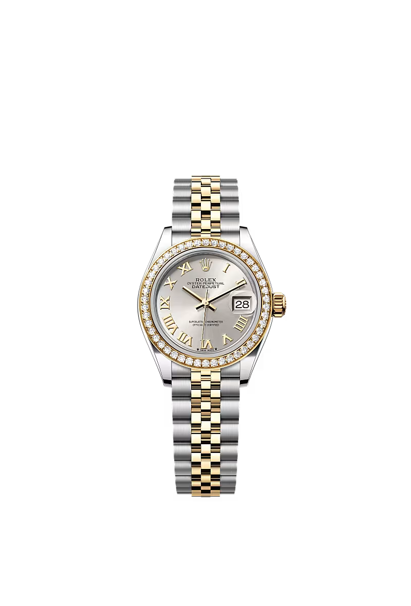 Ladies’ Rolex Lady-Datejust 28 mm Oystersteel & Yellow Gold – 279383RBR – Silver Dial with Diamond Bezel - Zeuskicks