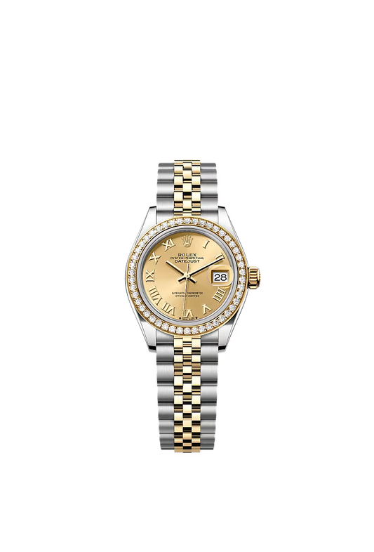 Ladies’ Rolex Lady-Datejust 28 mm Oystersteel & Yellow Gold – 279383RBR – Champagne Dial with Diamond Bezel - Zeuskicks