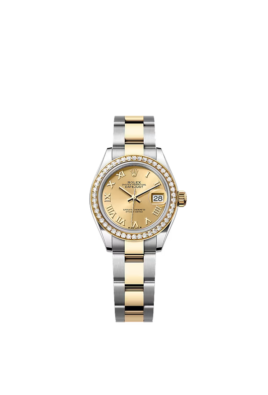 Ladies’ Rolex Lady-Datejust 28 mm Oystersteel & Yellow Gold – 279383RBR – Champagne Dial with Diamond Bezel - Zeuskicks