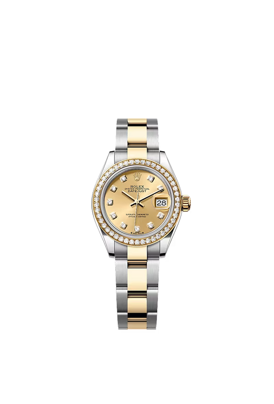 Ladies’ Rolex Lady-Datejust 28 mm Oystersteel & Yellow Gold – 279383RBR – Champagne Dial with Diamond Bezel - Zeuskicks
