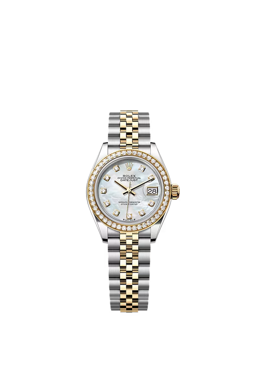 Ladies’ Rolex Lady-Datejust 28 mm Oystersteel & Yellow Gold – 279383RBR – White Mother-of-Pearl Dial with Diamonds - Zeuskicks