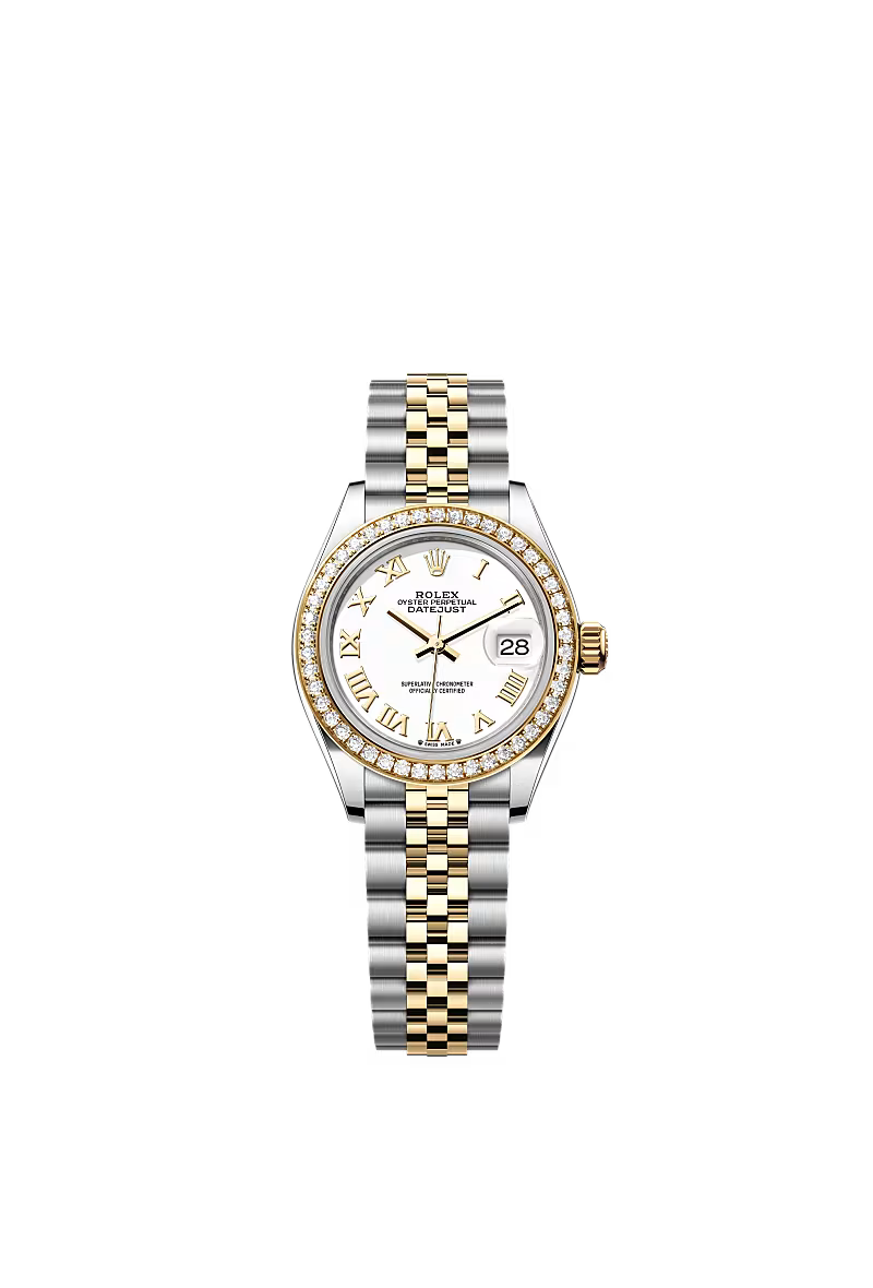 Ladies’ Rolex Lady-Datejust 28 mm Oystersteel & Yellow Gold – 279383RBR – White Dial with Diamond Bezel - Zeuskicks