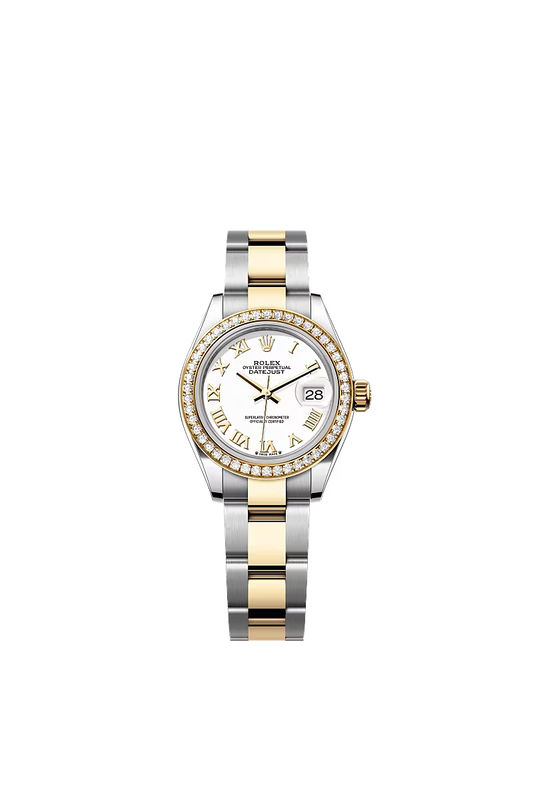 Ladies’ Rolex Lady-Datejust 28 mm Oystersteel & Yellow Gold – 279383RBR – White Dial with Diamond Bezel - Zeuskicks