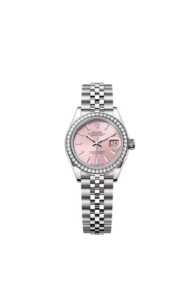 Ladies’ Rolex Lady-Datejust 28 mm 279384RBR Oystersteel & White Gold Watch – Diamond Bezel, Pink Dial - Zeuskicks