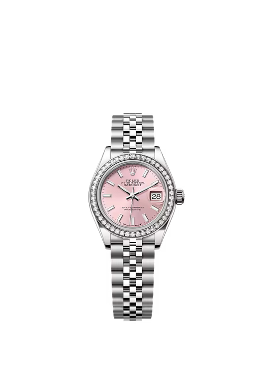 Ladies’ Rolex Lady-Datejust 28 mm 279384RBR Oystersteel & White Gold Watch – Diamond Bezel, Pink Dial - Zeuskicks