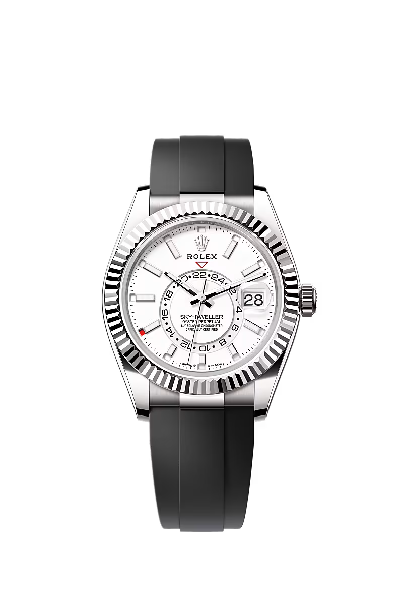 Men’s Rolex Sky-Dweller 42 mm White Gold Automatic Watch – Intense White Dial - Zeuskicks