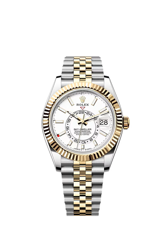 Men’s Rolex Sky-Dweller 42 mm Jubilee Oystersteel Watch – Intense White Dial (Reference 336933) - Zeuskicks